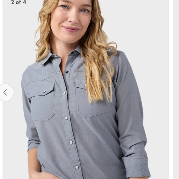 NEW Stio Eddy Long Sleeve Mountain Shadow Blue Plaid Button Up Shirt Size Small - Picture 2 of 10